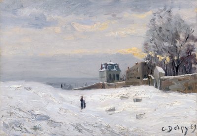 Schnee in Montmartre, 1869 von Hippolyte Camille Delpy